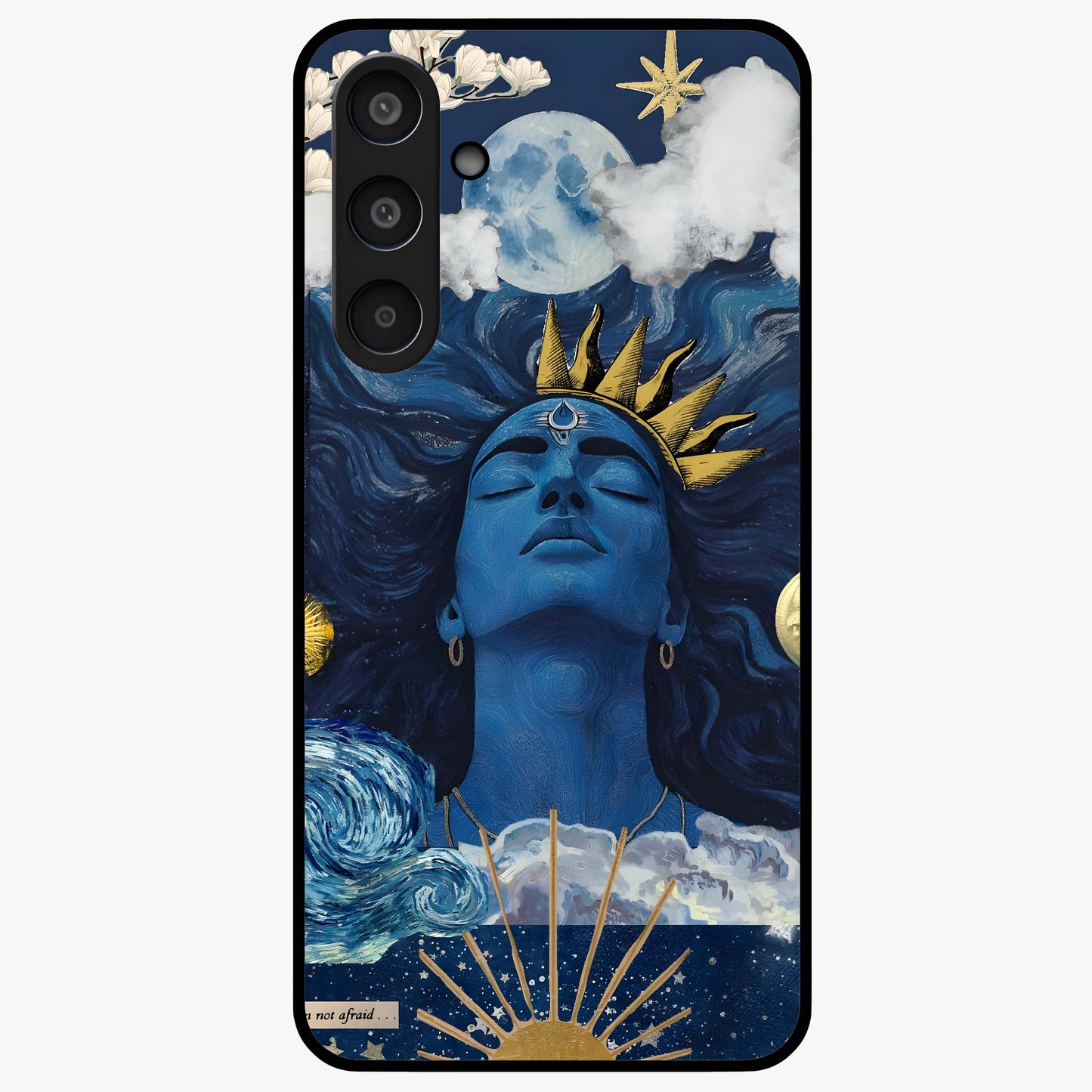 Aesthetic Lord Shiva Glass Case showing flat back view with divine Shiva artwork and glossy glass finish.