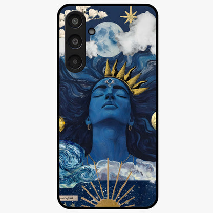 Aesthetic Lord Shiva Glass Case showing flat back view with divine Shiva artwork and glossy glass finish.