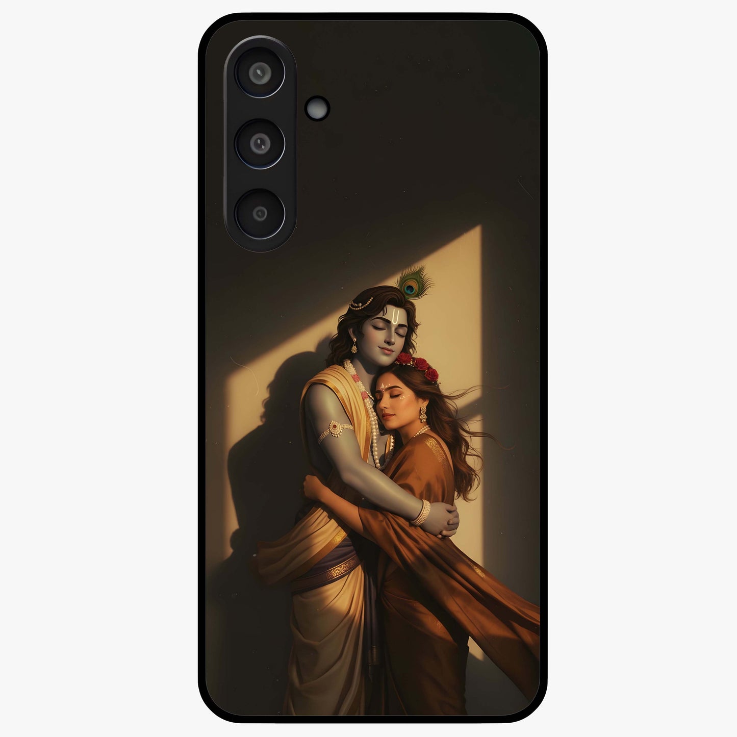 Divine Eternal Love Glass Case showing flat back view with spiritual love themed artwork and glossy glass finish.