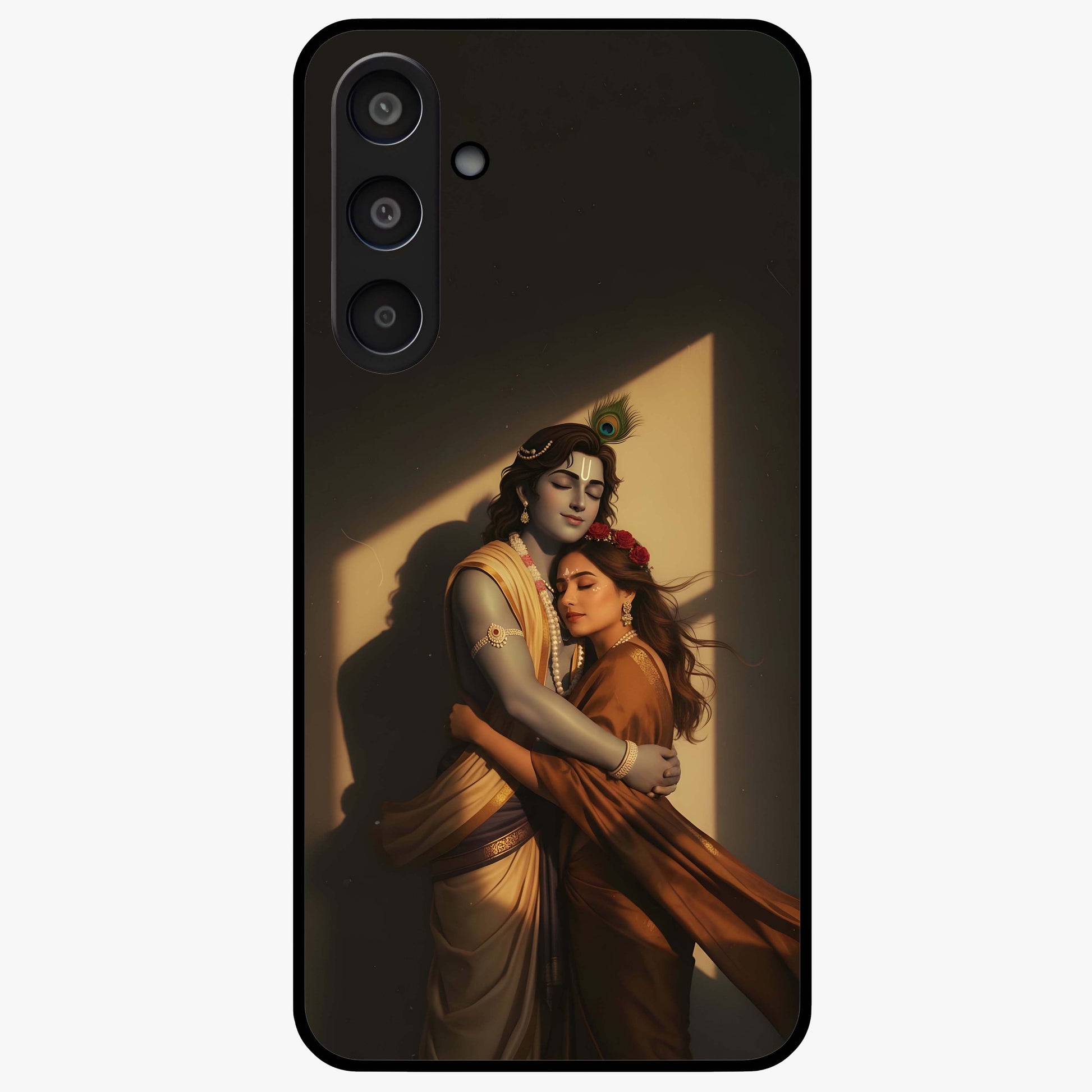 Divine Eternal Love Glass Case showing flat back view with spiritual love themed artwork and glossy glass finish.