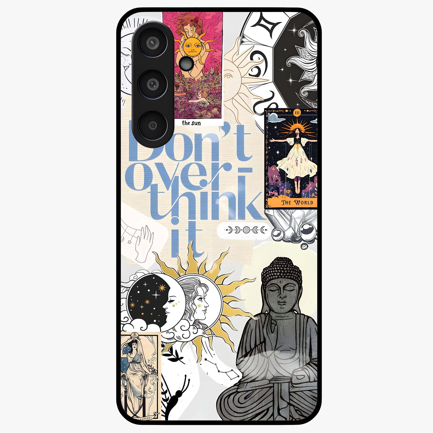Ethereal Thoughts Glass Case showing flat back view with dreamy artistic artwork and glossy glass finish.