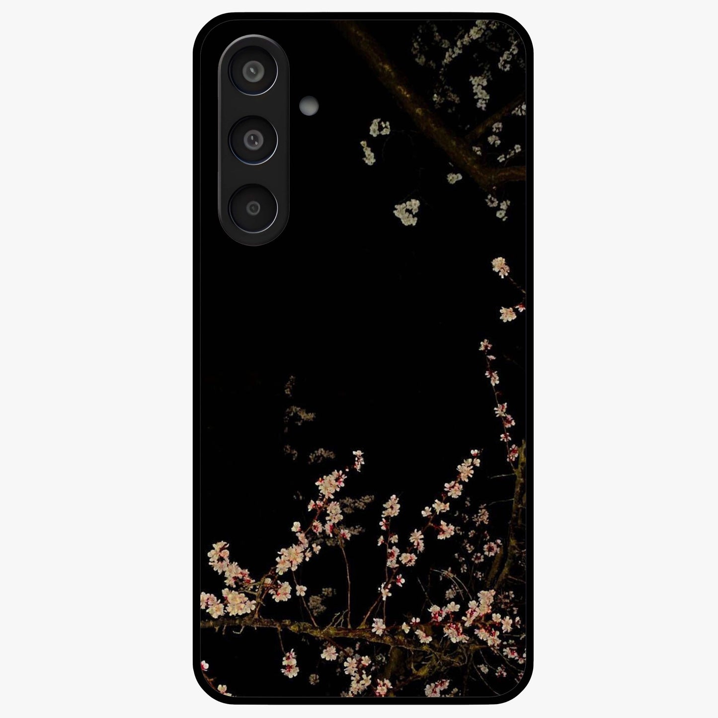 Petal Moon Light With Custom Name Glass Case showing flat back view with floral moonlight artwork and personalized name design.