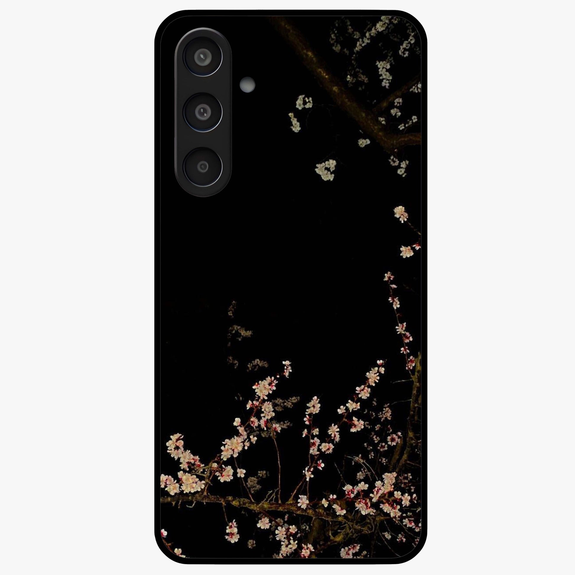 Petal Moon Light With Custom Name Glass Case showing flat back view with floral moonlight artwork and personalized name design.