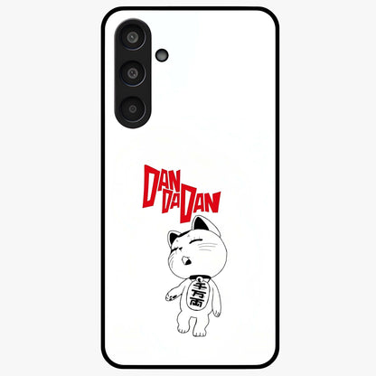 Playful Spirit Charm Glass Case showing flat back view with cheerful charm themed artwork and glossy glass finish.