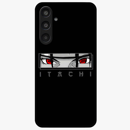 Scarlet Gaze Dominance Glass Case showing flat back view with striking red themed artwork and glossy glass finish.