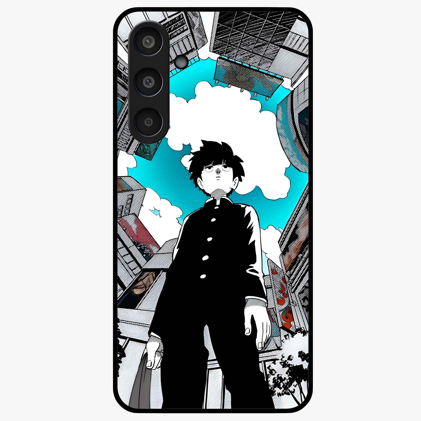 Silent Psychic Awakening Glass Case showing flat back view with mystical psychic themed artwork and glossy glass finish.