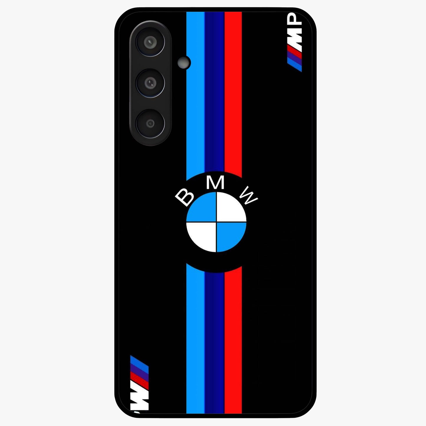 Turbo BMW Beast Glass Case showing flat back view with high performance sports car artwork and glossy glass finish.