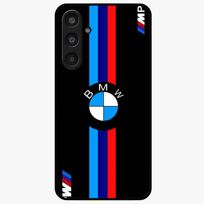 Turbo BMW Beast Glass Case showing flat back view with high performance sports car artwork and glossy glass finish.