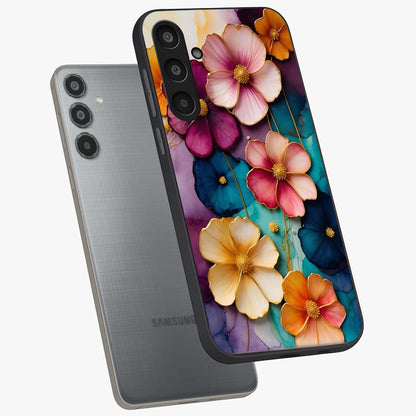 Artlyn Grace Flower Pattern Glass Case displayed in angled mockup highlighting delicate flower pattern design and smooth glass surface.