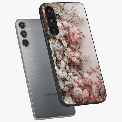 Blush Blossom Cloud Glass Case displayed in angled mockup highlighting soft cloud and blossom design with pastel aesthetic.