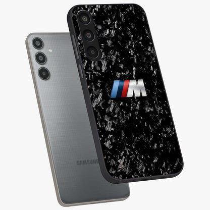 Carbon Speed Mark Glass Case displayed in angled mockup highlighting racing inspired carbon design and sleek aesthetic style.