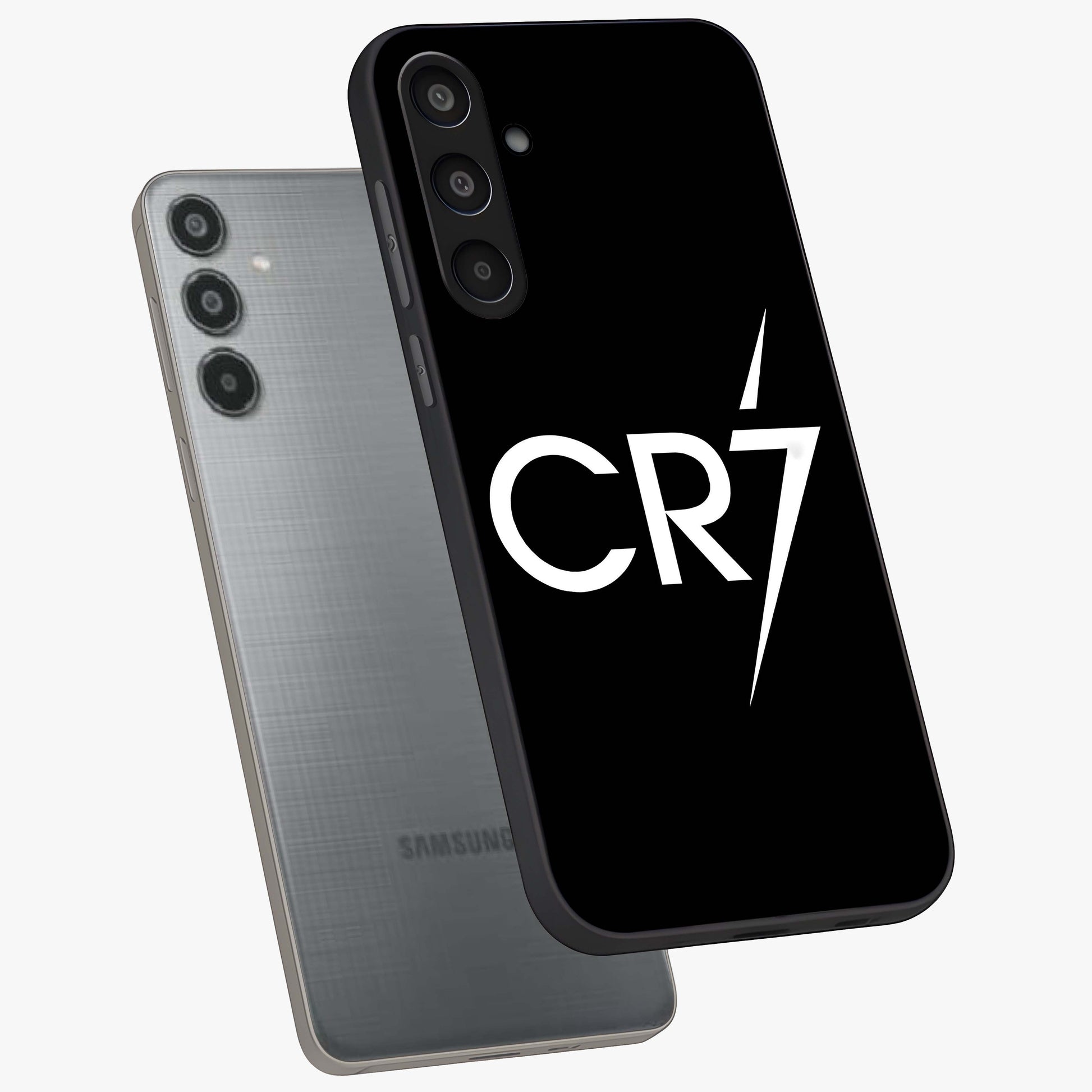 Cr7 Elite Strike Glass Case displayed in angled mockup highlighting powerful sports graphic with bold athletic theme.