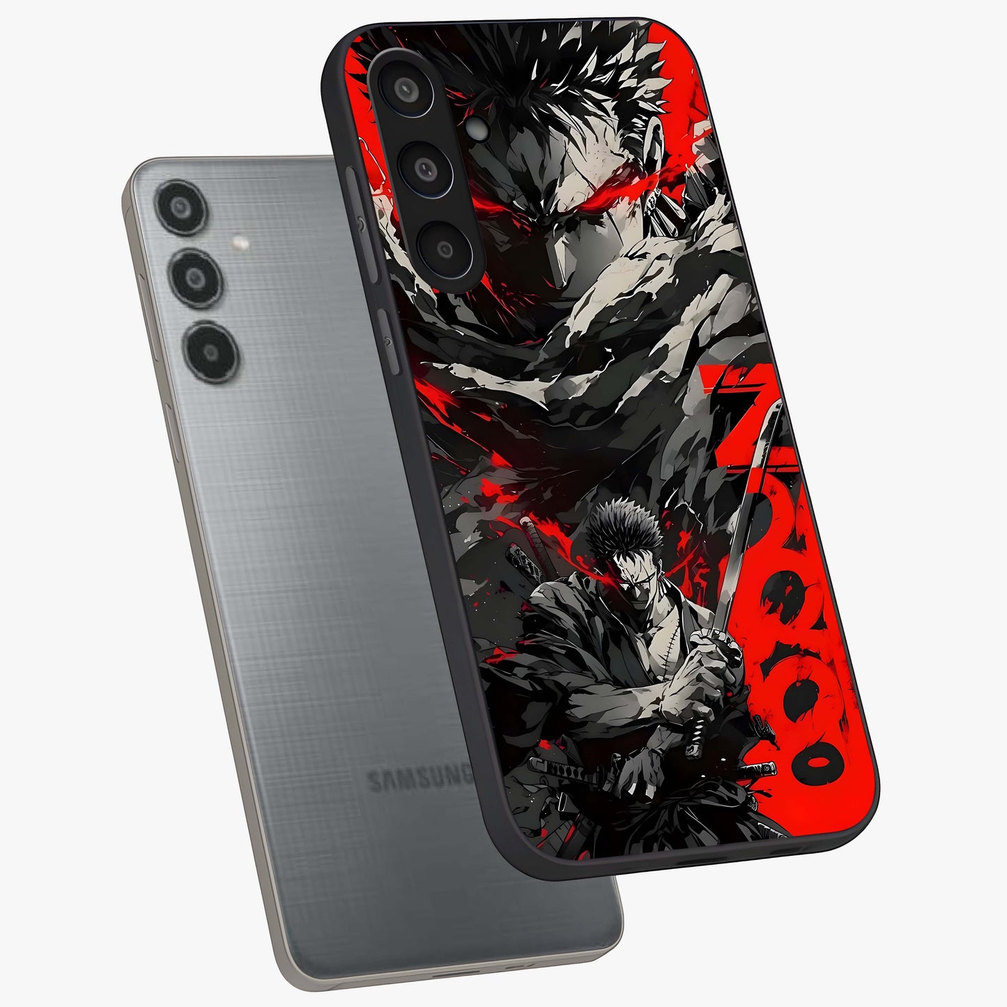Demon Sword Resolve Glass Case displayed in angled mockup highlighting powerful demon sword illustration with dark fantasy aesthetic.