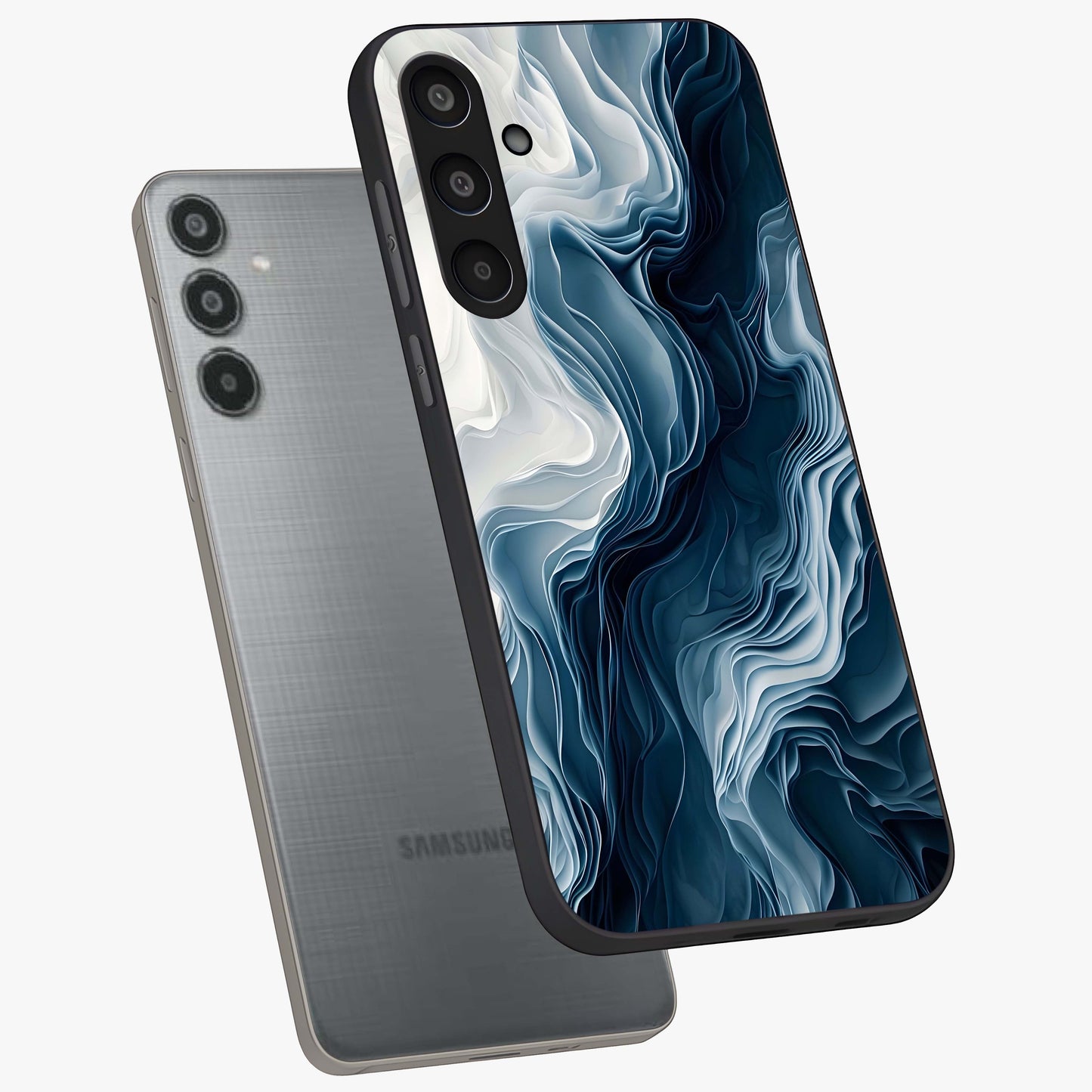 Ethereal Paper Marble Glass Case displayed in angled mockup highlighting elegant marble pattern with modern aesthetic style.