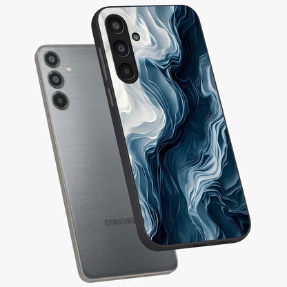 Ethereal Paper Marble Glass Case displayed in angled mockup highlighting elegant marble pattern with modern aesthetic style.