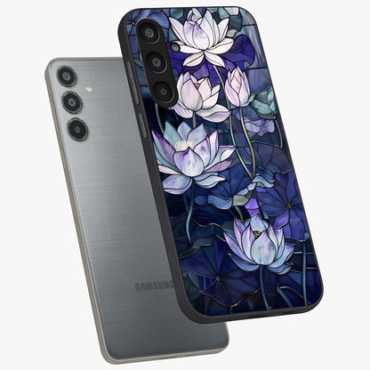 Gloss Petal Rush Glass Case displayed in angled mockup highlighting vibrant petal design with elegant floral aesthetic.