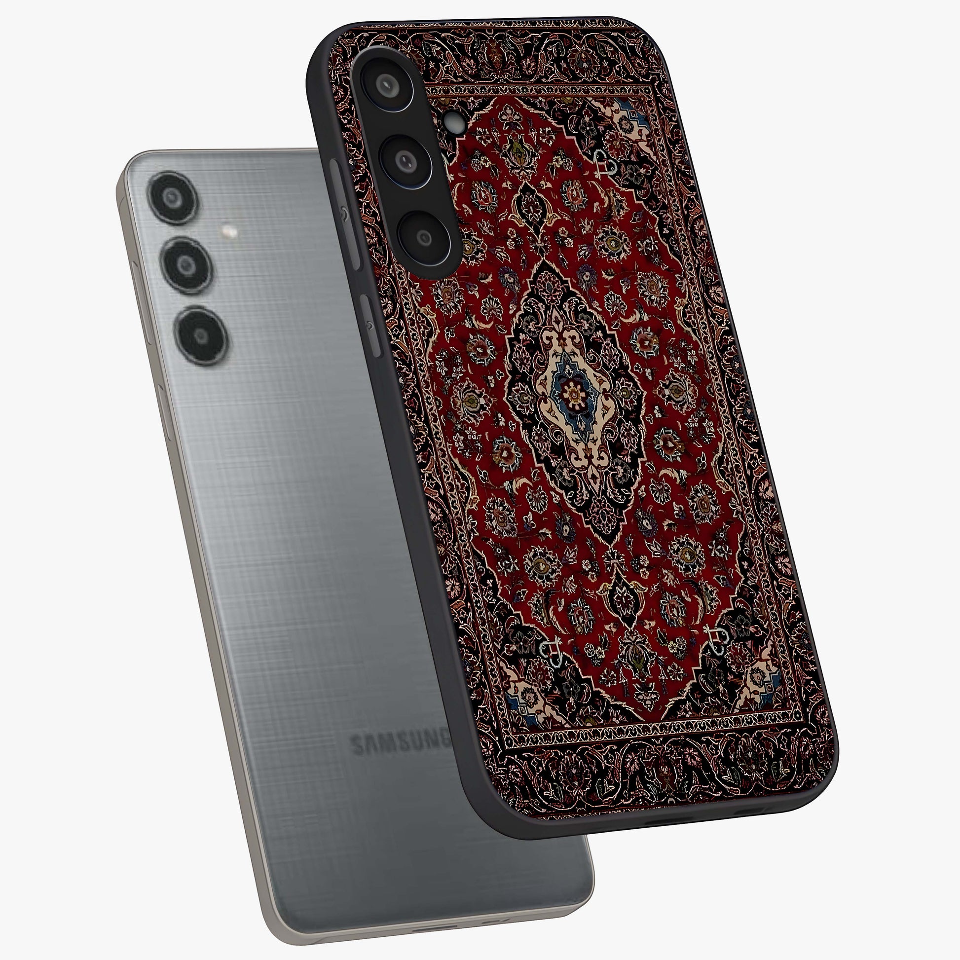 Heritage Carpet Royale Glass Case displayed in angled mockup highlighting intricate royal carpet design with heritage aesthetic.