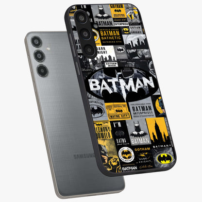 Knight Gotham Rise Glass Case displayed in angled mockup highlighting powerful knight silhouette design with dramatic aesthetic.