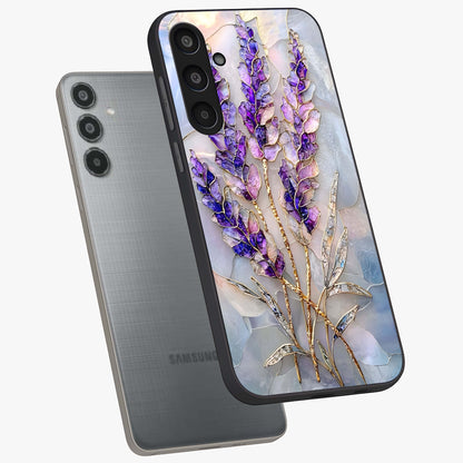 Lavender Dream Glow Glass Case displayed in angled mockup highlighting dreamy purple glow design with soft artistic style.