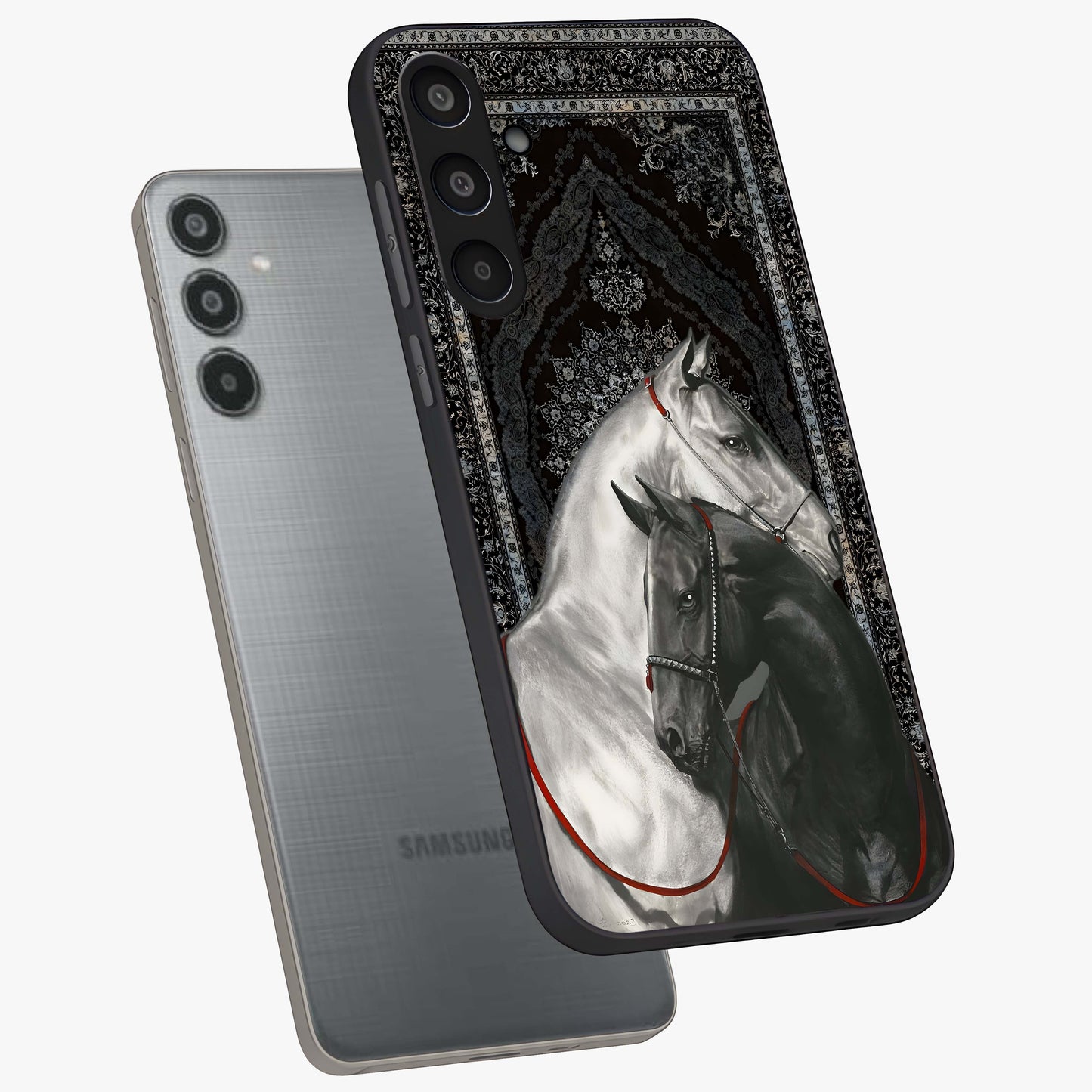 Majestic Ride Legacy Glass Case displayed in angled mockup highlighting sleek vehicle design with bold racing aesthetic.