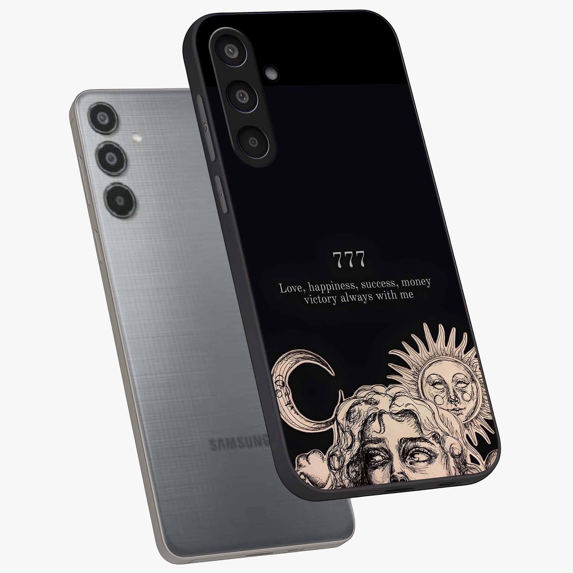 Mystic Victory Aura Glass Case displayed in angled mockup highlighting energetic aura design with bold mystical aesthetic.