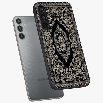 Noir Bloom Elegance Glass Case displayed in angled mockup highlighting refined flower design with stylish noir aesthetic.