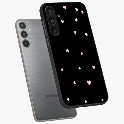 Pink Love Drops Glass Case displayed in angled mockup highlighting cute love drop design with vibrant pink aesthetic.