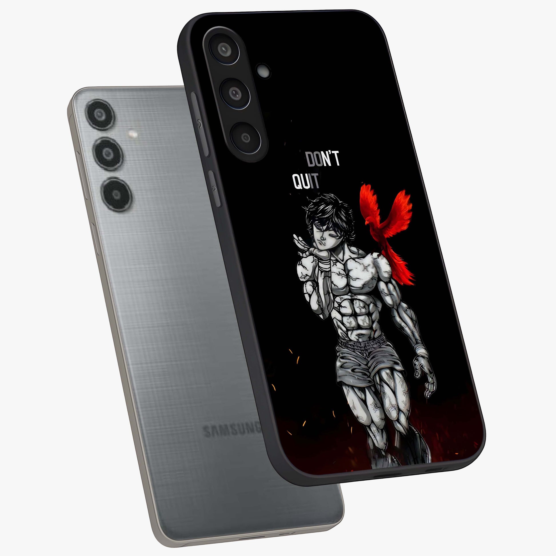 Rise Beyond Limits Glass Case displayed in angled mockup highlighting inspiring message design with modern aesthetic style.