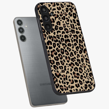Savage Chic Pattern Glass Case displayed in angled mockup highlighting bold fashion inspired design with chic aesthetic.