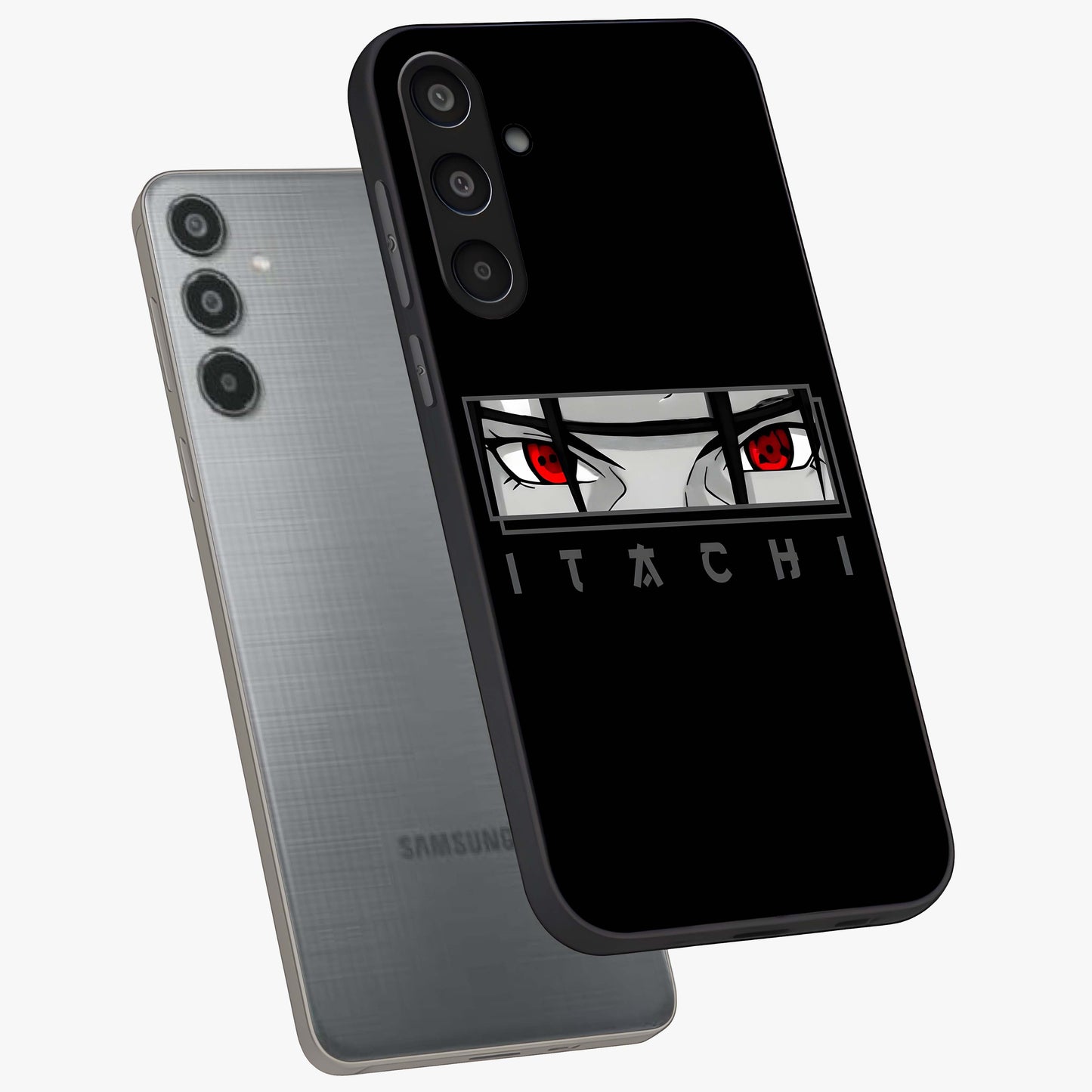 Scarlet Gaze Dominance Glass Case displayed in angled mockup highlighting intense visual design with bold scarlet aesthetic.