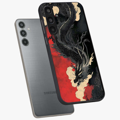 Shadow Dragon Fury Glass Case displayed in angled mockup highlighting powerful dragon illustration with dark fantasy aesthetic.