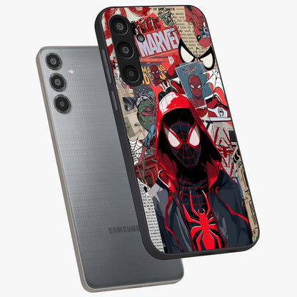 Spider Collage Street Glass Case displayed in angled mockup highlighting dynamic street style collage design with comic aesthetic.