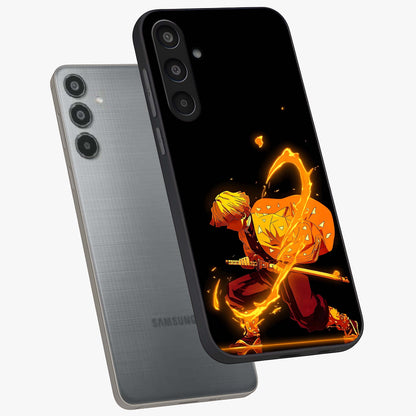Thunder Flame Execution Glass Case displayed in angled mockup highlighting dramatic fire themed design with intense fantasy aesthetic.