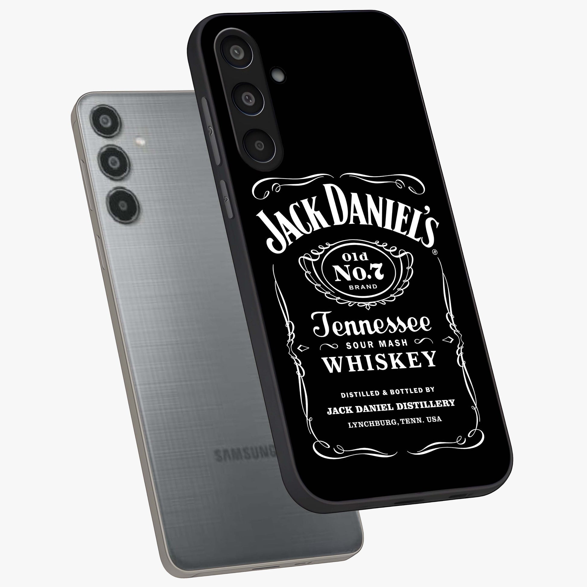 Vintage Whiskey Heritage Glass Case displayed in angled mockup highlighting retro beverage themed design with heritage aesthetic.
