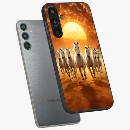 Wild Sunset Majesty Glass Case displayed in angled mockup highlighting vibrant sunset sky design with scenic aesthetic.