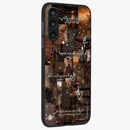 Bittersweet Aesthetic Chaos Glass Case upright view showcasing bold artistic chaos design with modern aesthetic style.