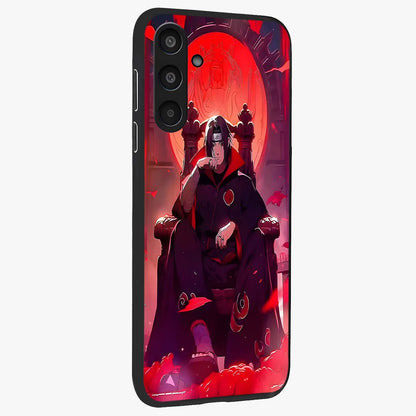 Blood Moon Sovereign Glass Case upright view showcasing powerful moon inspired artwork with cosmic aesthetic style.
