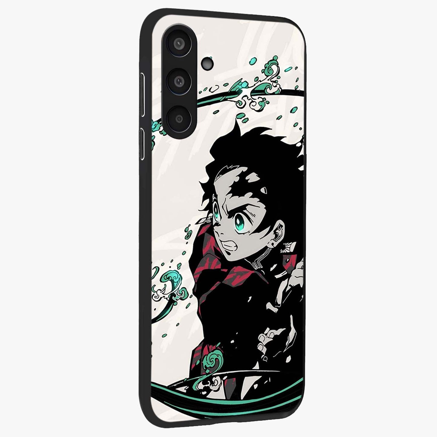 Demon Slayer Glass Case upright view showcasing powerful anime artwork with intense warrior theme.