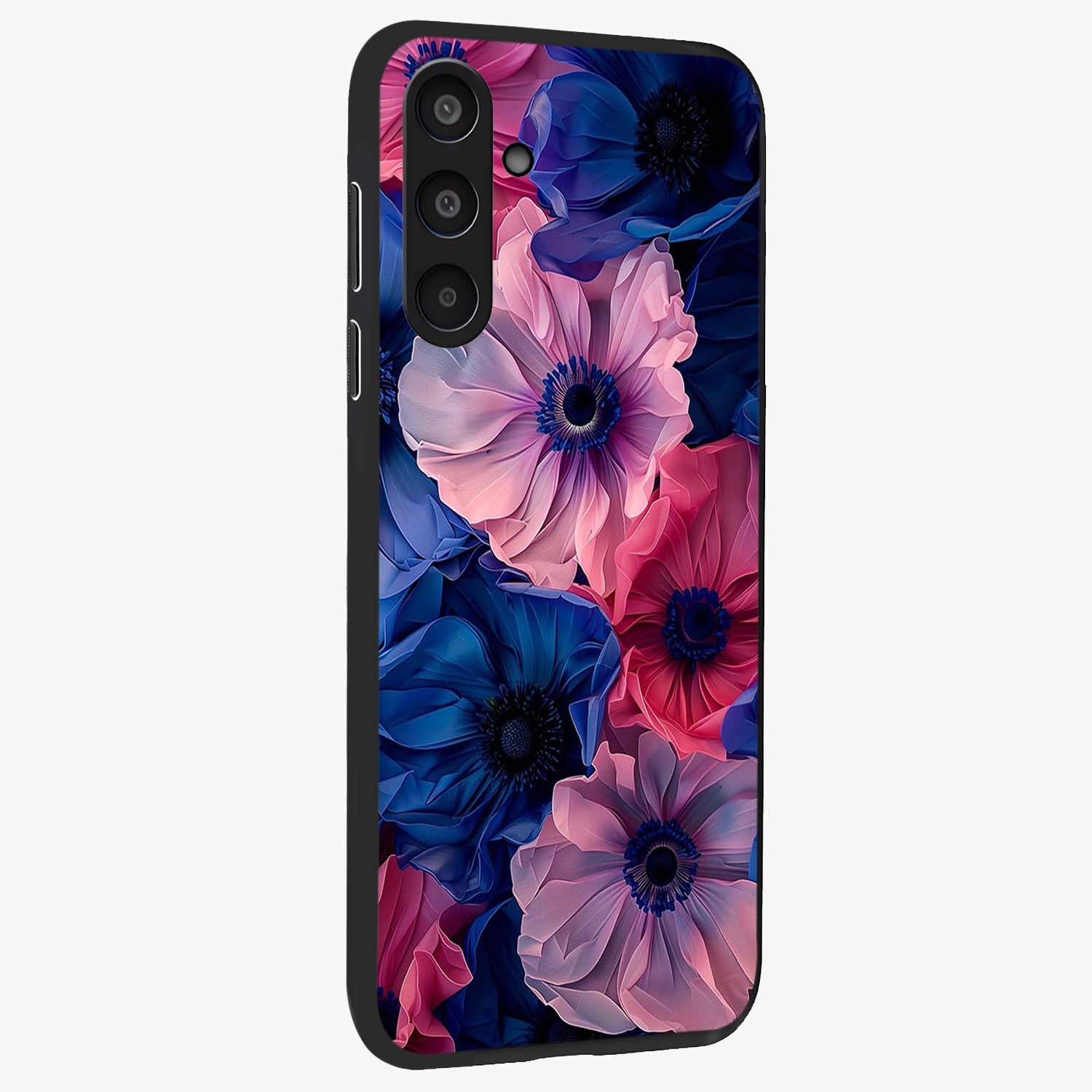 Flower Paper Art Pattern Glass Case upright view showcasing decorative paper floral artwork with creative craft style.