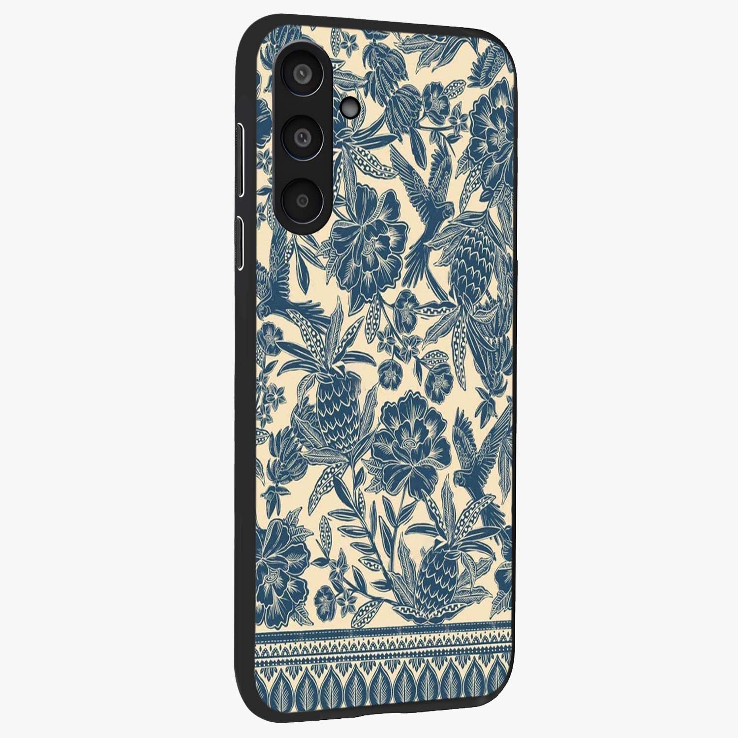 Heirloom Wild Bloom Glass Case upright view showcasing delicate wildflower artwork with timeless floral theme.