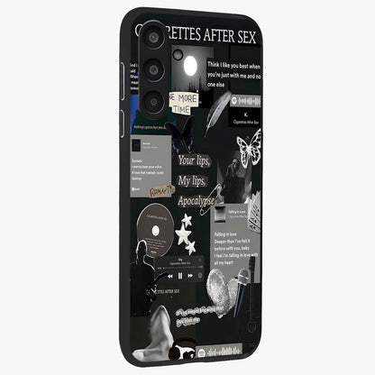 Midnight Love Echo Glass Case upright view showcasing expressive romantic artwork with dreamy midnight theme.