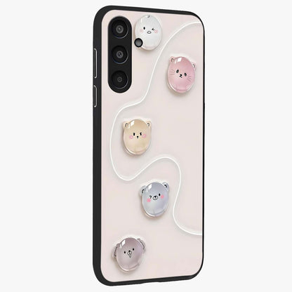 Puffy Face Parade Glass Case upright view showcasing adorable character artwork with cheerful animated theme.