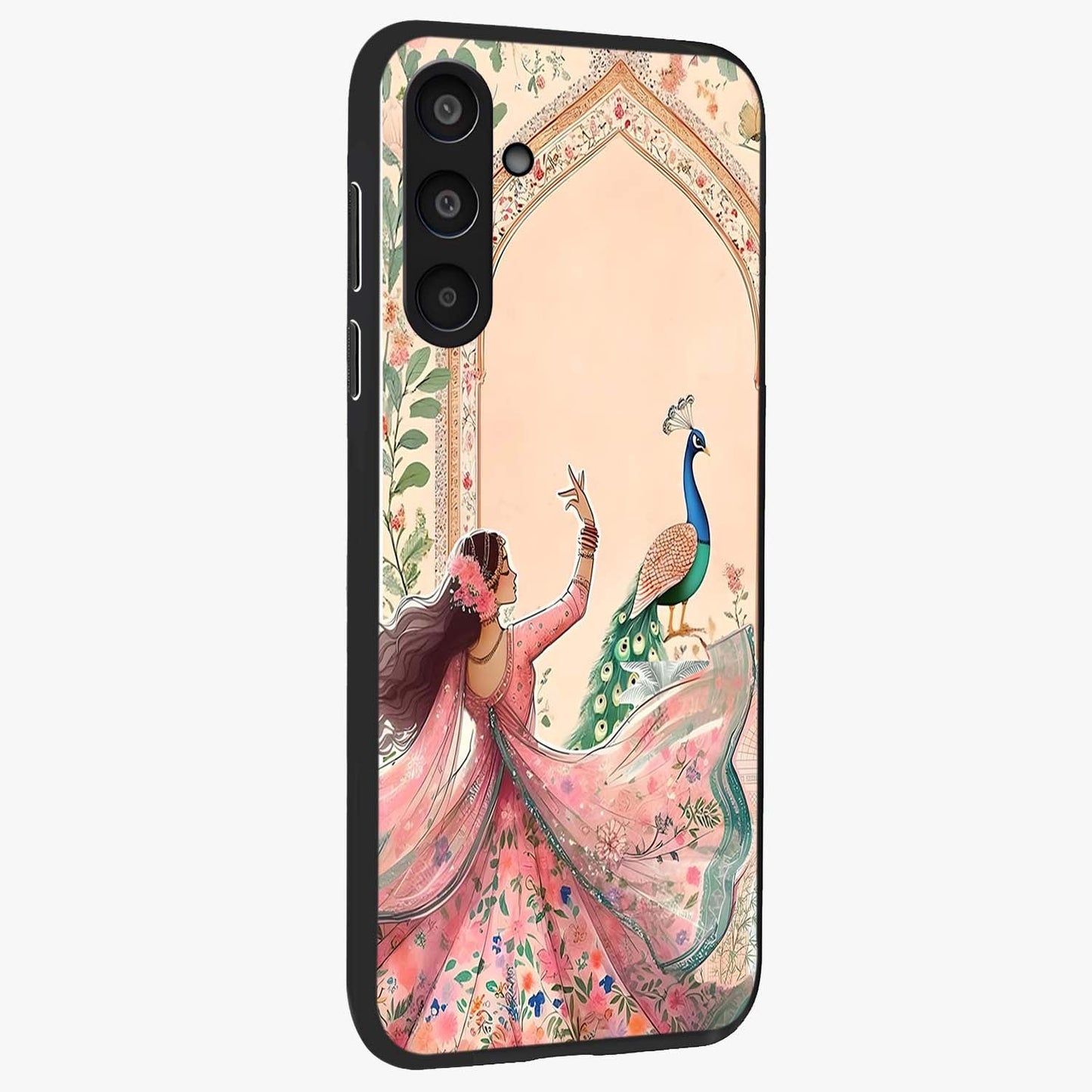 Royal Grace Muse Glass Case upright view showcasing stylish artistic artwork with sophisticated royal theme.