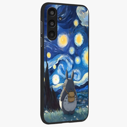 Totoro In Van Gogh Art Glass Case upright view showcasing creative character artwork with painterly artistic theme.