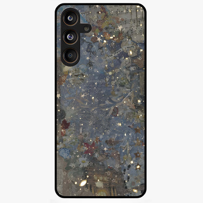 Aesthetic Astrolophia Glass Case showing flat back view with dreamy aesthetic design and glossy glass finish.