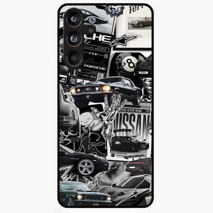 Aesthetic Dark Love Glass Case showing flat back view with dark romantic artwork and glossy glass finish.
