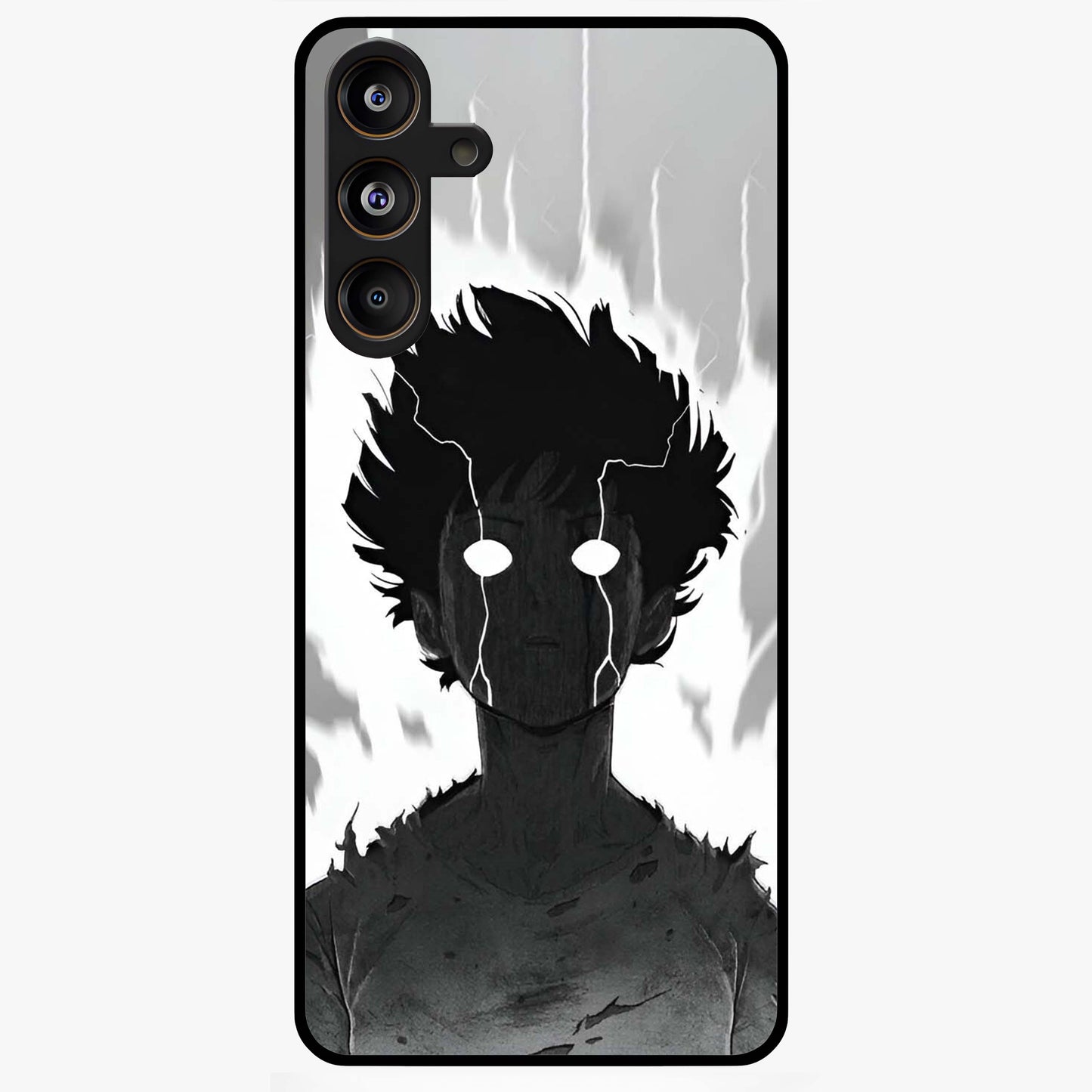 Awakened Inner Rage Glass Case showing flat back view with intense artistic artwork and glossy glass finish.