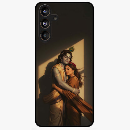 Divine Eternal Love Glass Case showing flat back view with spiritual love themed artwork and glossy glass finish.