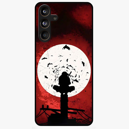 Itachi Limited Edition Naruto Anime Glass Case showing flat back view with iconic anime character artwork and glossy glass finish.