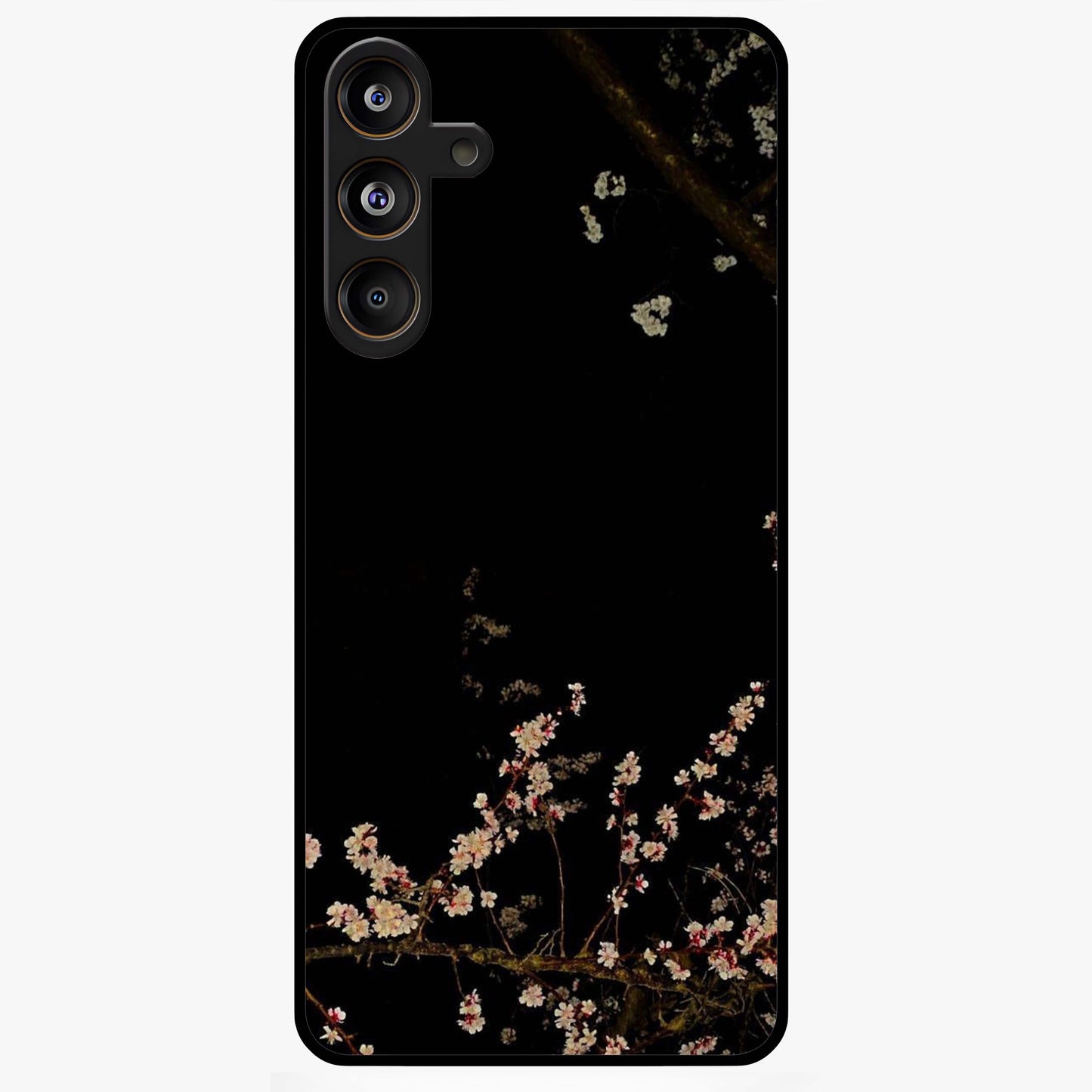 Petal Moon Light With Custom Name Glass Case showing flat back view with floral moonlight artwork and personalized name design.